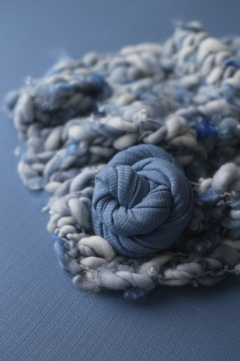 Textured wrap, backdrop and/or curly layer set | Dusty Blue | RTS