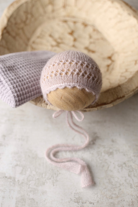 Shani bonnet and/or wrap set | Lavender Whisper | RTS