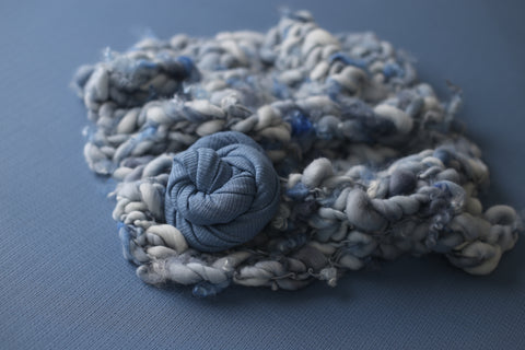 Textured wrap, backdrop and/or curly layer set | Dusty Blue | RTS