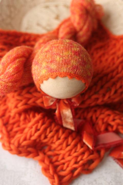 Tonal bonnet, XXL 75” wrap and wool layer set | {Pylon} | RTS