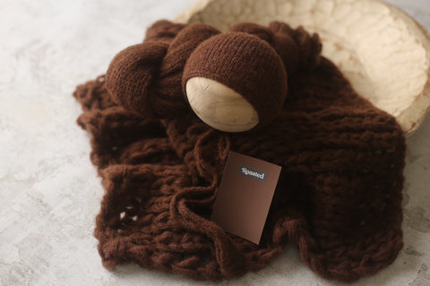 Misha bonnet, wrap and Breezy layer set | {Roasted} | RTS