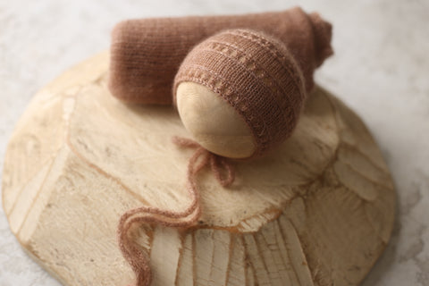 Kai bonnet and wrap set | Nutty | RTS