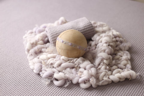 Golden Stitch tieback and curly layer set | Lavender Whisper | RTS