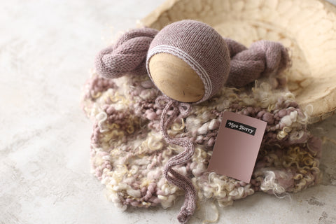 Mauve Dust | Wave bonnet and wrap only