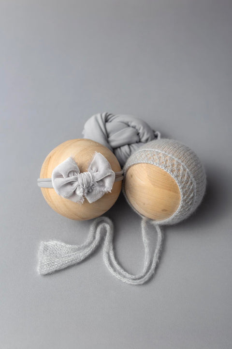 Collab: Golden Stitch bow tieback, Cloud wrap and/or backdrop | Blue Silver | RTS