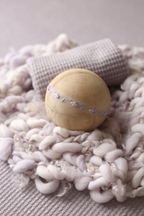 Golden Stitch tieback and curly layer set | Lavender Whisper | RTS