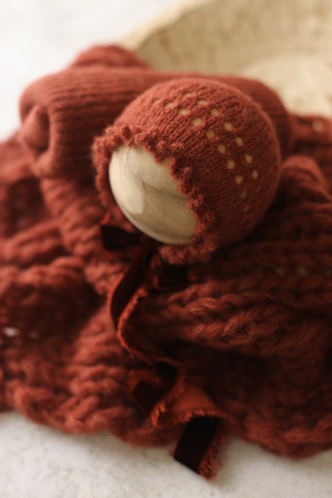 La’Coco bonnet, wrap and Breezy layer set | Rust | RTS