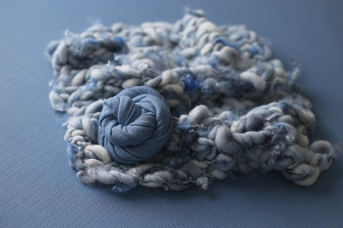 Textured wrap, backdrop and/or curly layer set | Dusty Blue | RTS