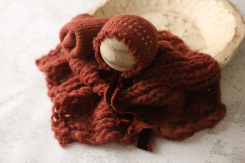 La’Coco bonnet, wrap and Breezy layer set | Rust | RTS