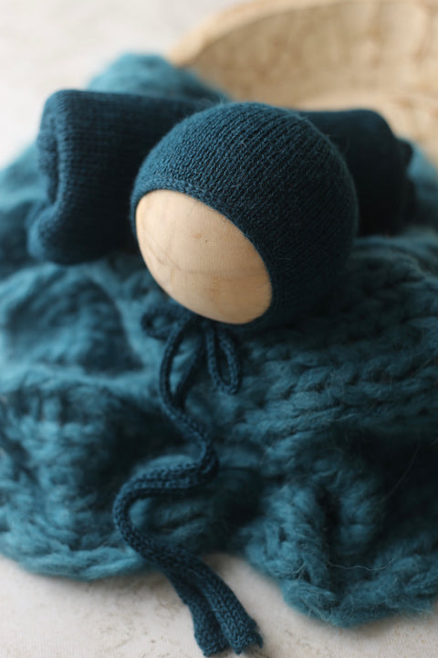 Bonnet, XL wrap and/or Floof layer set | Teal | RTS