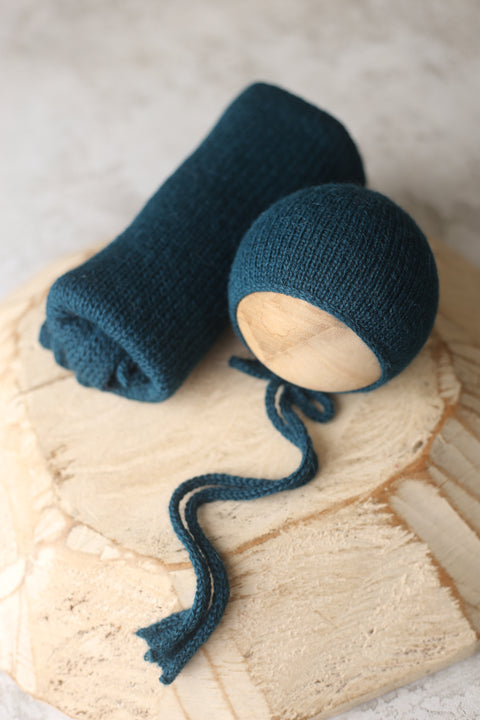 Bonnet and XL wrap set | Teal | RTS