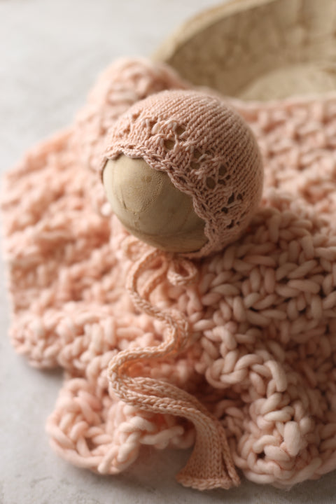 Marnie bonnet and Asher layer | Peachy Pink | RTS