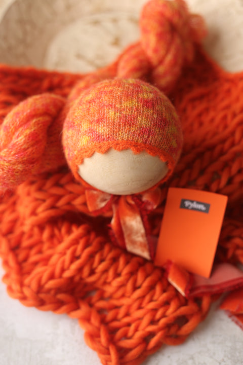 Tonal bonnet, XXL 75” wrap and wool layer set | {Pylon} | RTS