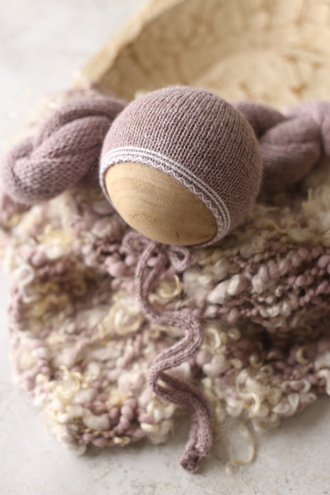 Mauve Dust | Wave bonnet and wrap only