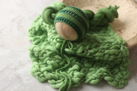 Kaikai bonnet, wrap and chunky layer | St. Patty | RTS