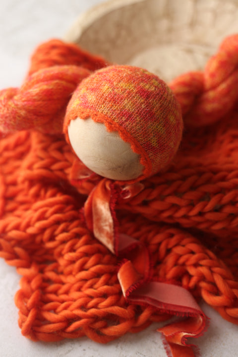 Tonal bonnet, XXL 75” wrap and wool layer set | {Pylon} | RTS