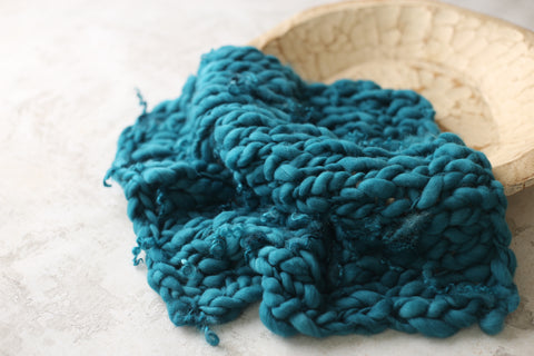 Teal mini blanket | Curly/No curls