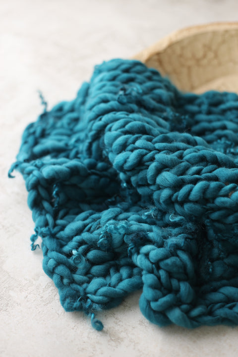 Teal mini blanket | Curly/No curls