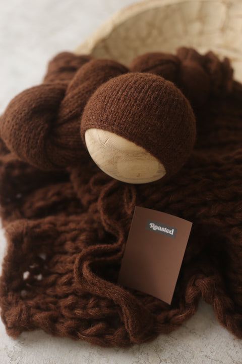 Misha bonnet, wrap and Breezy layer set | {Roasted} | RTS