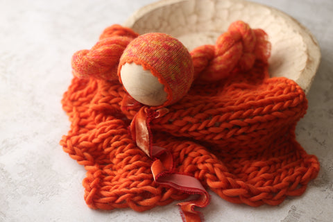 Tonal bonnet, XXL 75” wrap and wool layer set | {Pylon} | RTS