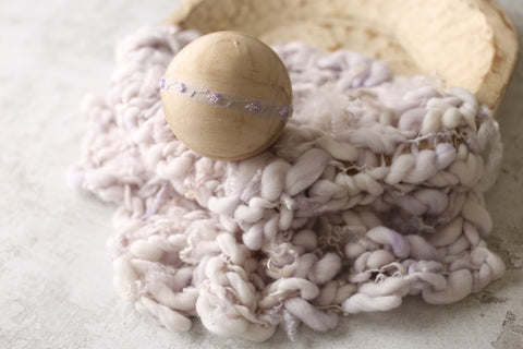 Golden Stitch tieback and curly layer set | Lavender Whisper | RTS
