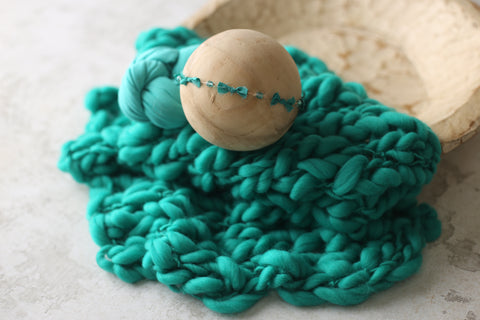 Golden Stitch Rory tieback, wrap and Jade chunky layer set | Tidal | RTS