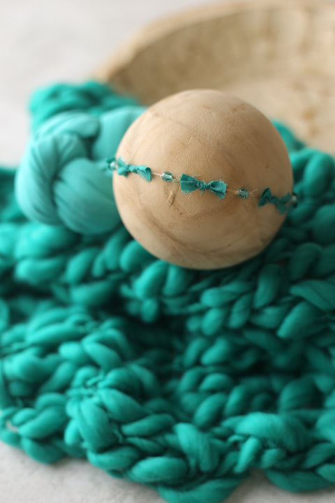 Golden Stitch Rory tieback, wrap and Jade chunky layer set | Tidal | RTS