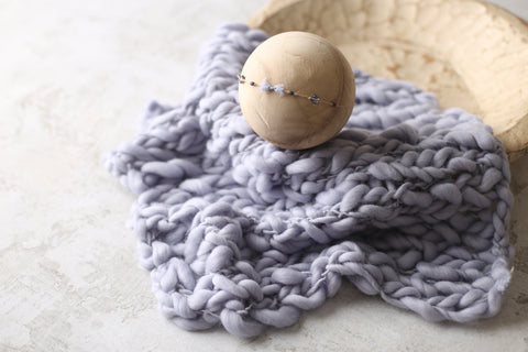 Golden Stitch Stars tieback and chunky layer set | Pale Periwinkle | RTS