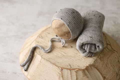 Silver tweed bonnet and wrap | RTS