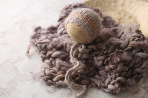 Prairie bonnet and curly layer set | Mauve {Ledges} | RTS