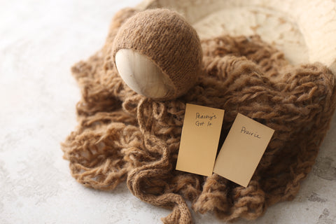 Caramel Asher bonnet and fuzzy layer set | {Prairie} | RTS