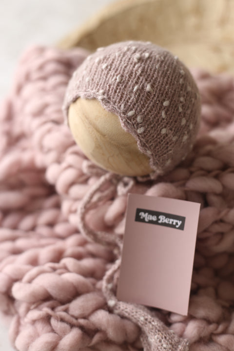 Scalloped bonnet and wool layer set | {Mae Berry} | RTS