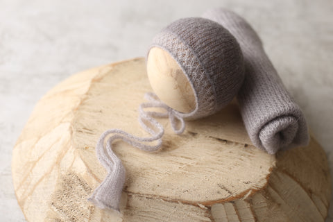 Enola bonnet and wrap set | Pale Dusk | RTS