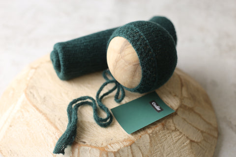 Enola bonnet, knit wrap and/or chunky layer set | {Cedar} | RTS