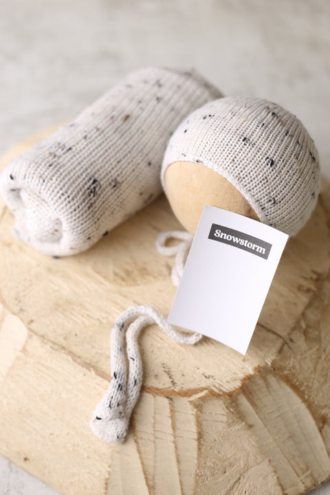 Tweed bonnet and wrap sets | Silver or Cookies & Cream | RTS