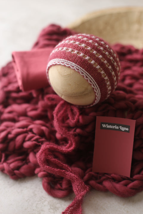 Eyelet Wave bonnet, wrap, and/or chunky layer | {Wisteria Lane} | RTS