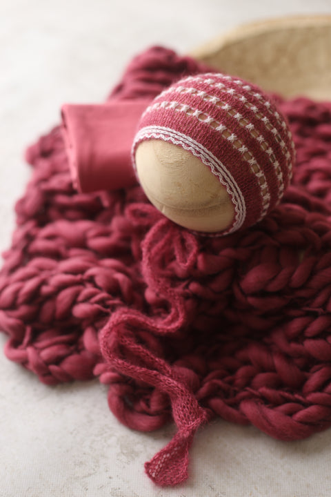 Eyelet Wave bonnet, wrap, and/or chunky layer | {Wisteria Lane} | RTS