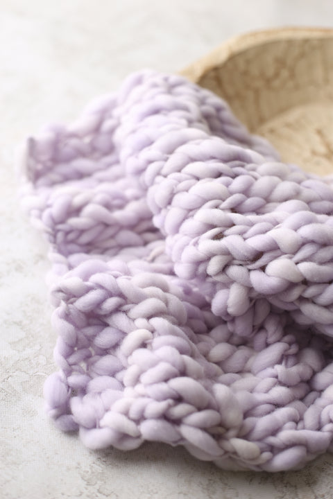 Lavender {Candy Hearts} mini blanket | Curly/No curls