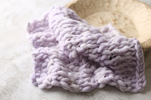 Lavender {Candy Hearts} mini blanket | Curly/No curls