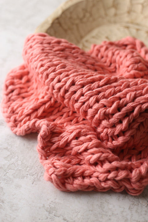 Cotton experimental knit layer | Coral | RTS