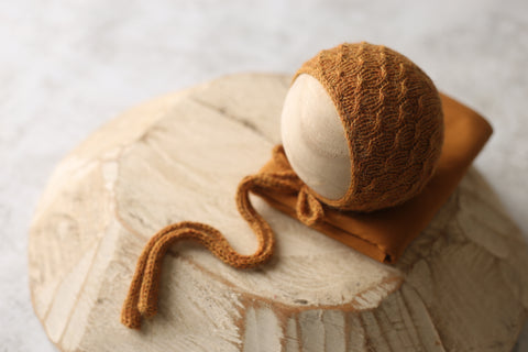 Drew bonnet, wrap and/or backdrop set | Caramel | RTS