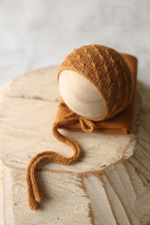 Drew bonnet, wrap and/or backdrop set | Caramel | RTS