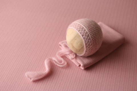 Enola bonnet, wrap and/or backdrop set | Pink | RTS