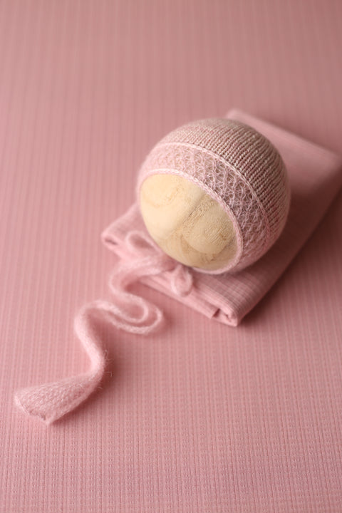 Enola bonnet, wrap and/or backdrop set | Pink | RTS