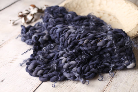 Navy mini blanket | Curly/No curls