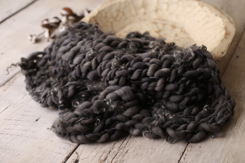 Charcoal mini/large blanket | Curly/No curls