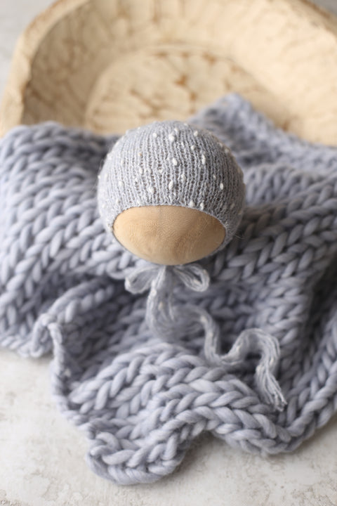 Ashton bonnet and wool layer set | Lake Ice | RTS