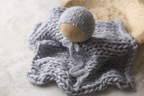 Ashton bonnet and wool layer set | Lake Ice | RTS