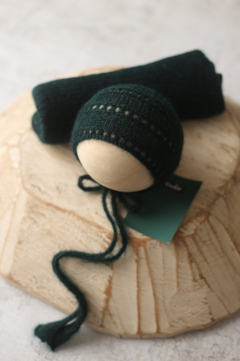 Kai bonnet and wrap set | Sacramento Green | RTS
