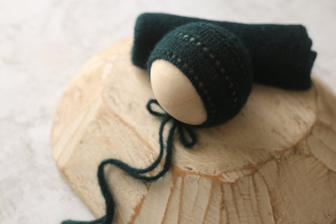 Kai bonnet and wrap set | Sacramento Green | RTS